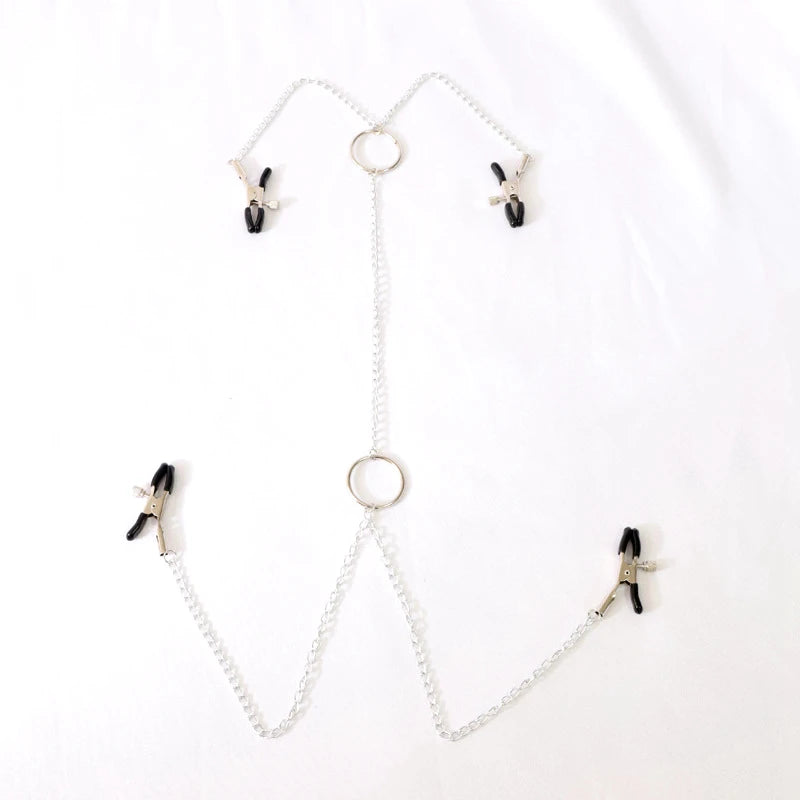 Pinces à Mamelons & Stimulateur Clitoris BDSM – Accessoires Adultes