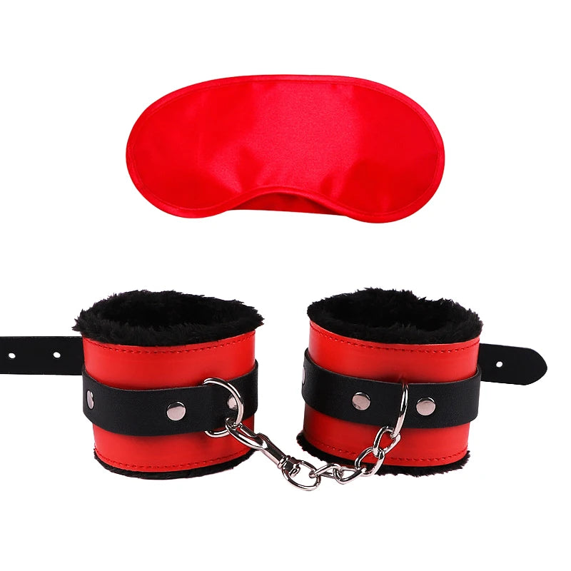 Kit Bondage Cuir & Plumes pour Femmes – Accessoires Érotiques