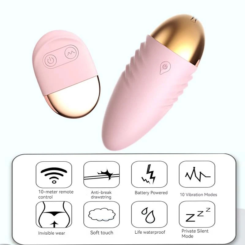 Vibromasseur Télécommandé Sans Fil 10 Vitesses – Stimulateur Clitoris pour Femme